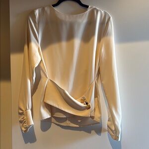 Elegant Cream Women's Top with Gold Detailing